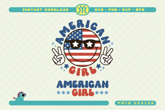 American Girl SVG 4th of July Graphics for Crafts
