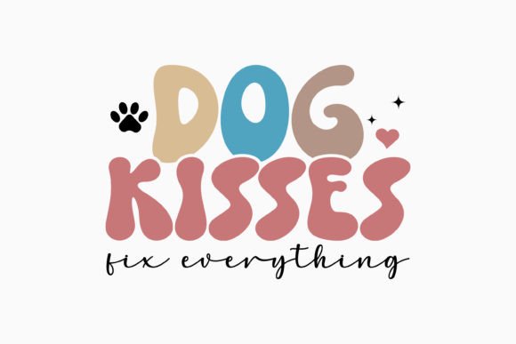 Retro Dog Kisses Fix Everything SVG for Crafts & Graphics